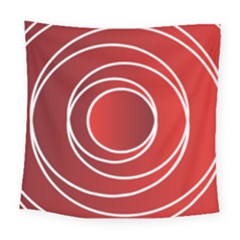 Circles Red Square Tapestry (large)