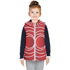 Circles Red Kids  Hooded Puffer Vest