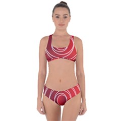 Circles Red Criss Cross Bikini Set