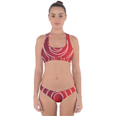 Circles Red Cross Back Hipster Bikini Set