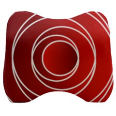 Circles Red Velour Head Support Cushion