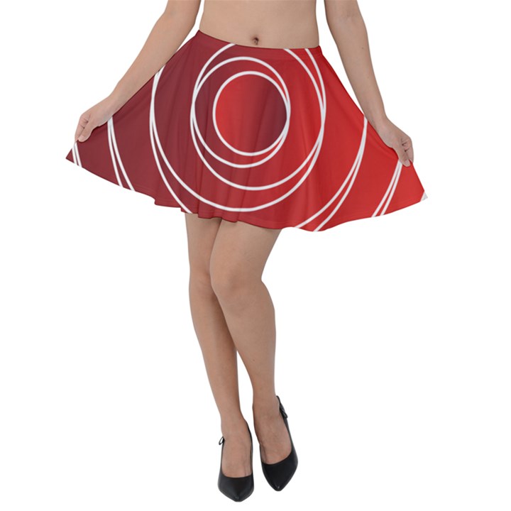 Circles Red Velvet Skater Skirt