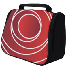 Circles Red Full Print Travel Pouch (big)