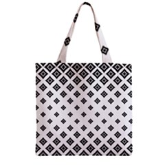 Concentric Plaid Zipper Grocery Tote Bag