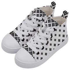 Concentric Plaid Kids  Mid-top Canvas Sneakers by HermanTelo