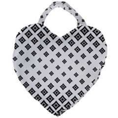 Concentric Plaid Giant Heart Shaped Tote