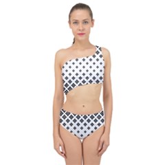 Concentric Plaid Spliced Up Two Piece Swimsuit