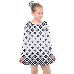 Concentric Plaid Kids  Long Sleeve Dress