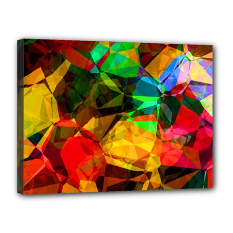 Color Abstract Polygon Canvas 16  X 12  (stretched) by HermanTelo