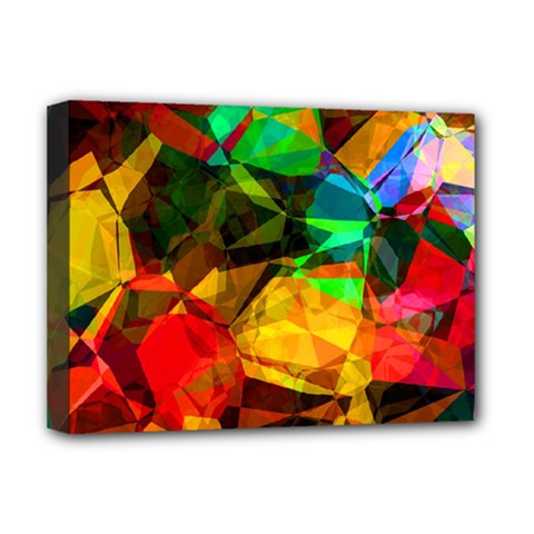 Color Abstract Polygon Deluxe Canvas 16  X 12  (stretched)  by HermanTelo