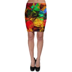 Color Abstract Polygon Bodycon Skirt