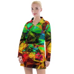 Color Abstract Polygon Women s Long Sleeve Casual Dress