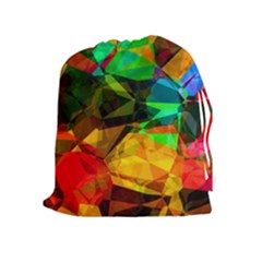 Color Abstract Polygon Drawstring Pouch (xl) by HermanTelo