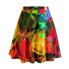 Color Abstract Polygon High Waist Skirt