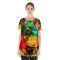 Color Abstract Polygon Skirt Hem Sports Top View1