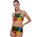 Color Abstract Polygon High Waist Tankini Set View1