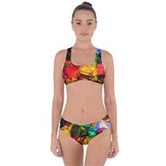 Color Abstract Polygon Criss Cross Bikini Set