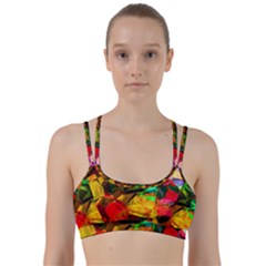 Color Abstract Polygon Line Them Up Sports Bra by HermanTelo