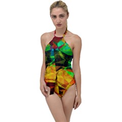 Color Abstract Polygon Go With The Flow One Piece Swimsuit