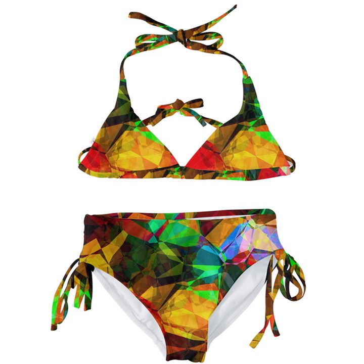 Color Abstract Polygon Kids  Classic Bikini Set