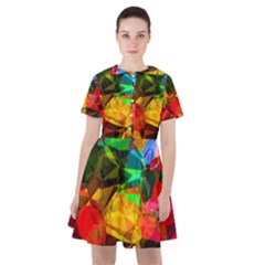 Color Abstract Polygon Sailor Dress by HermanTelo