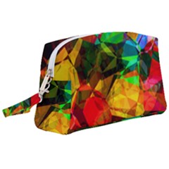 Color Abstract Polygon Wristlet Pouch Bag (large)