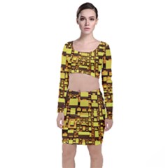 Cubes Grid Geometric 3d Square Top And Skirt Sets