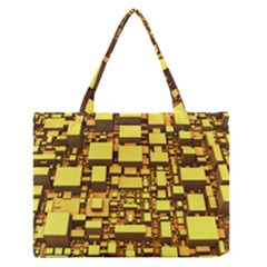 Cubes Grid Geometric 3d Square Zipper Medium Tote Bag by HermanTelo