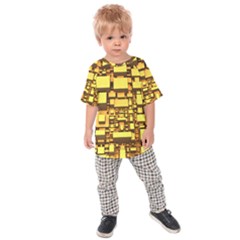 Cubes Grid Geometric 3d Square Kids  Raglan Tee