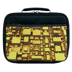 Cubes Grid Geometric 3d Square Lunch Bag by HermanTelo