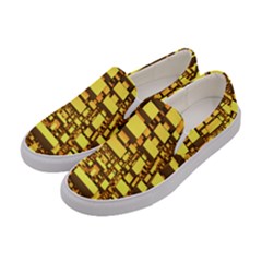 Cubes Grid Geometric 3d Square Women s Canvas Slip Ons