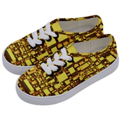 Cubes Grid Geometric 3d Square Kids  Classic Low Top Sneakers by HermanTelo