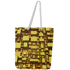 Cubes Grid Geometric 3d Square Full Print Rope Handle Tote (large) by HermanTelo