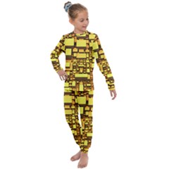 Cubes Grid Geometric 3d Square Kids  Long Sleeve Set 