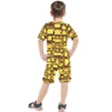 Cubes Grid Geometric 3d Square Kids  Tee and Shorts Set View2