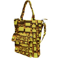 Cubes Grid Geometric 3d Square Shoulder Tote Bag by HermanTelo