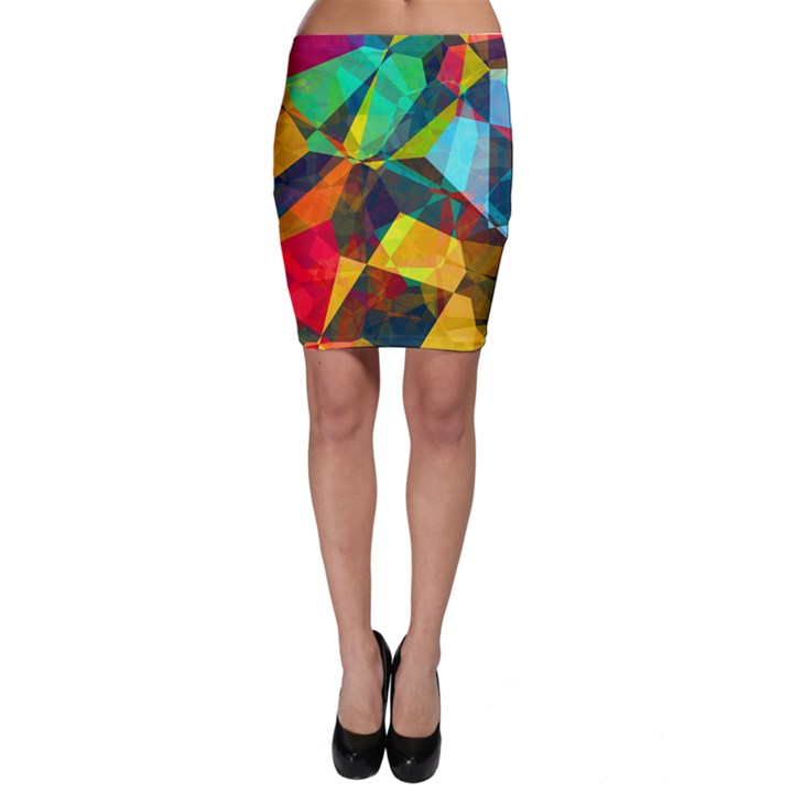 Color Abstract Polygon Background Bodycon Skirt