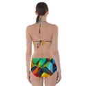 Color Abstract Polygon Background Cut-Out One Piece Swimsuit View2