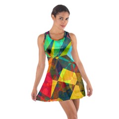 Color Abstract Polygon Background Cotton Racerback Dress