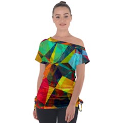 Color Abstract Polygon Background Tie-Up Tee