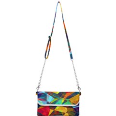 Color Abstract Polygon Background Mini Crossbody Handbag