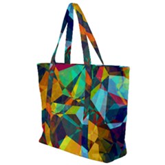 Color Abstract Polygon Background Zip Up Canvas Bag by HermanTelo