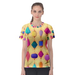 Colorful Background Stones Jewels Women s Sport Mesh Tee