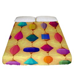 Colorful Background Stones Jewels Fitted Sheet (california King Size)