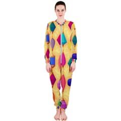 Colorful Background Stones Jewels Onepiece Jumpsuit (ladies)  by HermanTelo