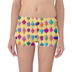 Colorful Background Stones Jewels Reversible Boyleg Bikini Bottoms