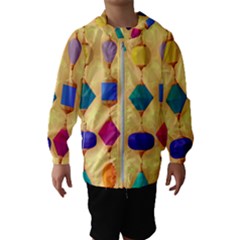 Colorful Background Stones Jewels Kids  Hooded Windbreaker