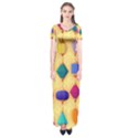 Colorful Background Stones Jewels Short Sleeve Maxi Dress View1