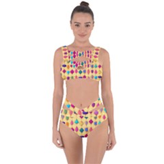 Colorful Background Stones Jewels Bandaged Up Bikini Set 