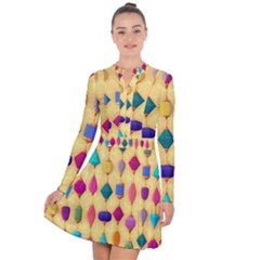 Colorful Background Stones Jewels Long Sleeve Panel Dress by HermanTelo